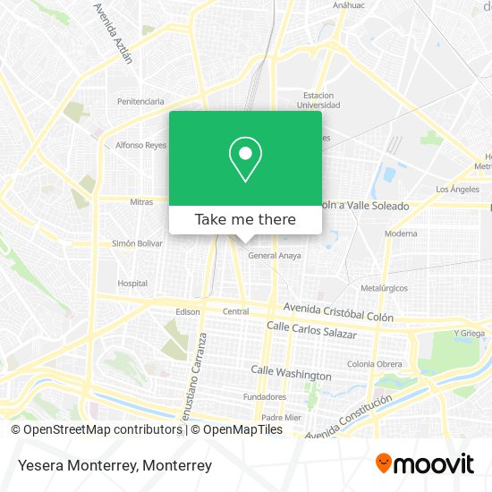 Yesera Monterrey map