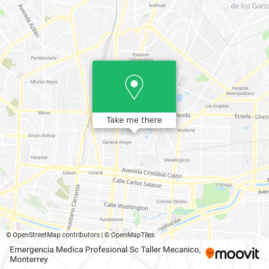 Mapa de Emergencia Medica Profesional Sc Taller Mecanico