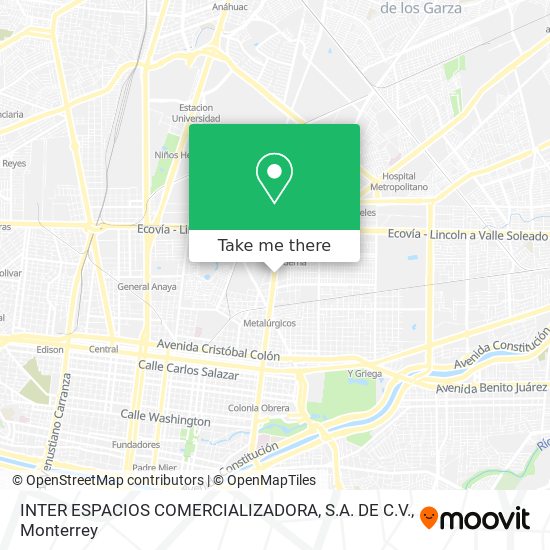 INTER ESPACIOS COMERCIALIZADORA, S.A. DE C.V. map