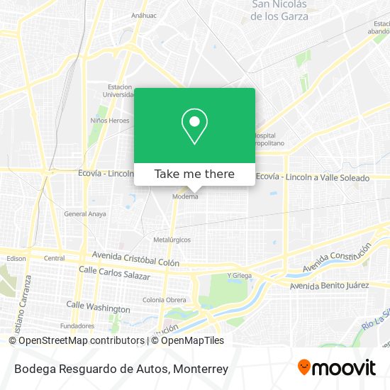 Bodega Resguardo de Autos map