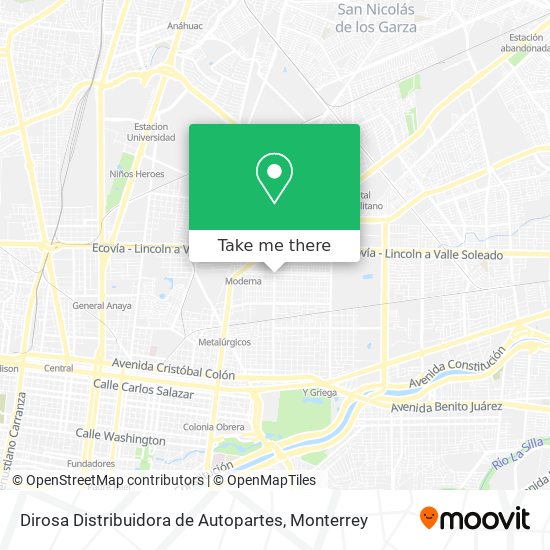 Dirosa Distribuidora de Autopartes map