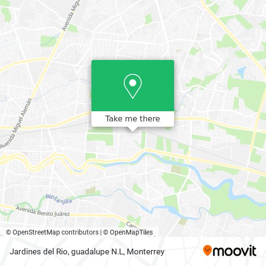 Jardines del Rio, guadalupe N.L map