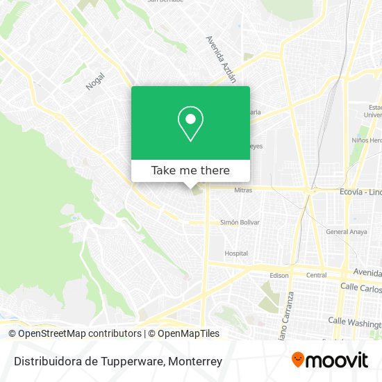 Mapa de Distribuidora de Tupperware