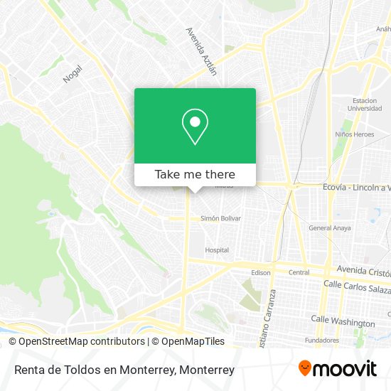 Renta de Toldos en Monterrey map