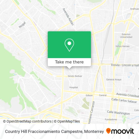 Country Hill Fraccionamiento Campestre map