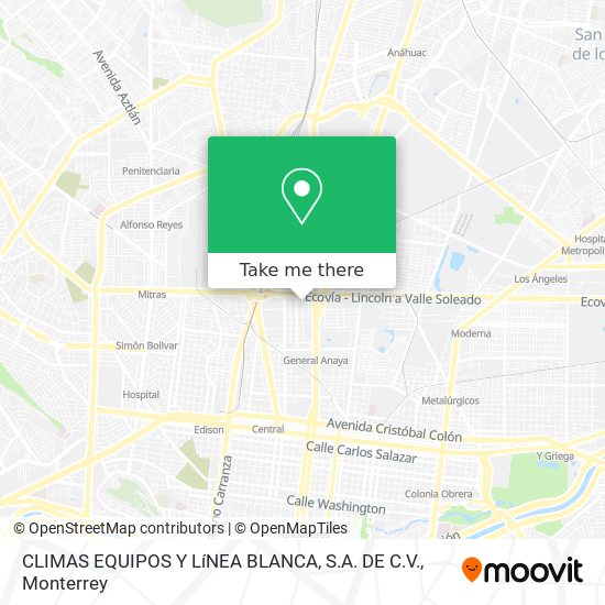 CLIMAS EQUIPOS Y LíNEA BLANCA, S.A. DE C.V. map