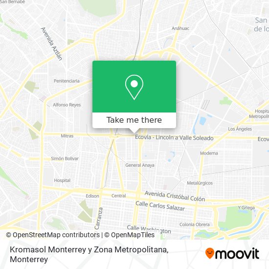 Mapa de Kromasol Monterrey y Zona Metropolitana