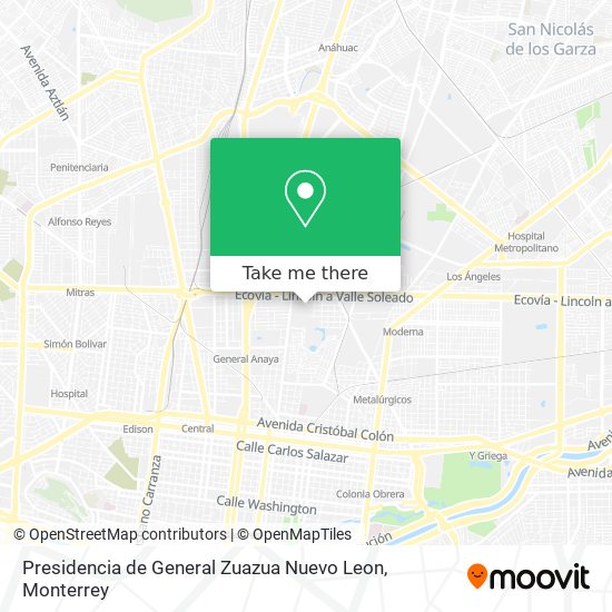 Mapa de Presidencia de General Zuazua Nuevo Leon