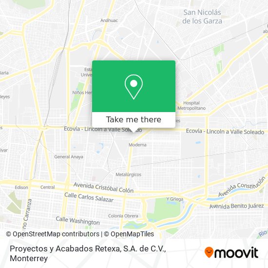 Proyectos y Acabados Retexa, S.A. de C.V. map