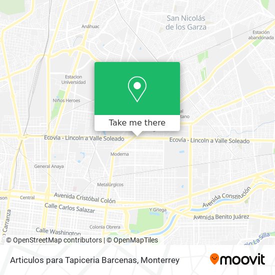Mapa de Articulos para Tapiceria Barcenas