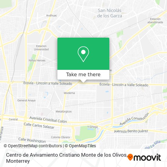 Mapa de Centro de Avivamiento Cristiano Monte de los Olivos