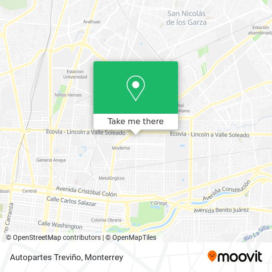 Autopartes Treviño map