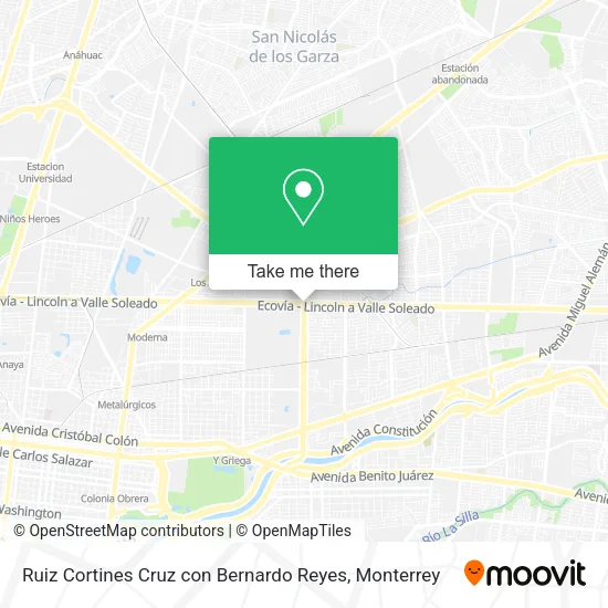 Mapa de Ruiz Cortines Cruz con Bernardo Reyes