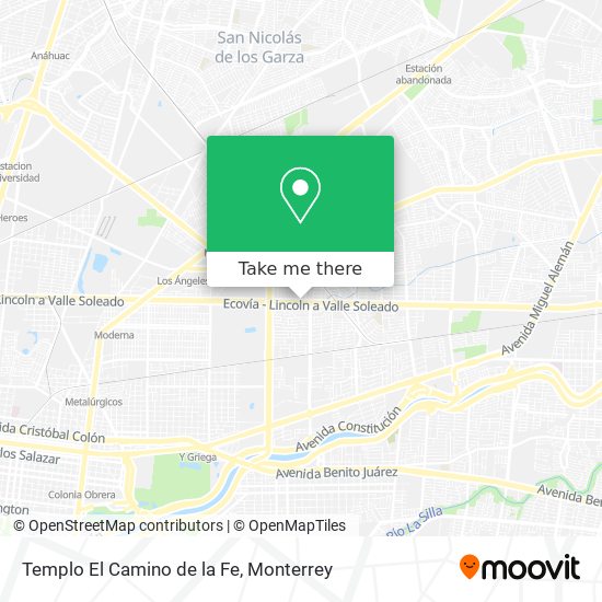 Templo El Camino de la Fe map