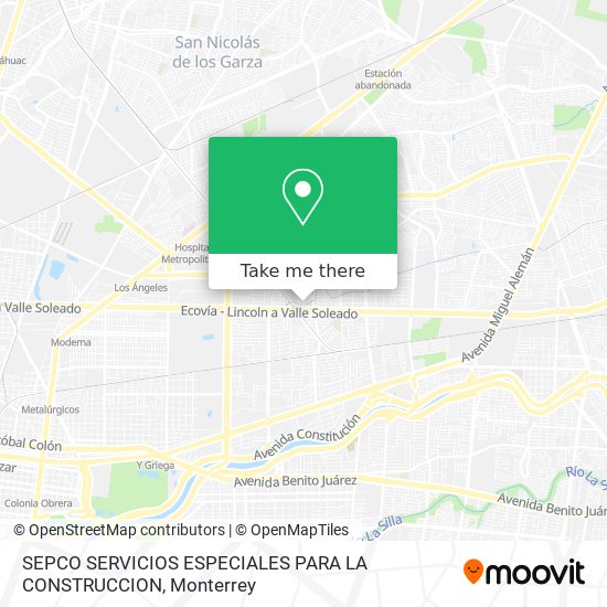 SEPCO SERVICIOS ESPECIALES PARA LA CONSTRUCCION map