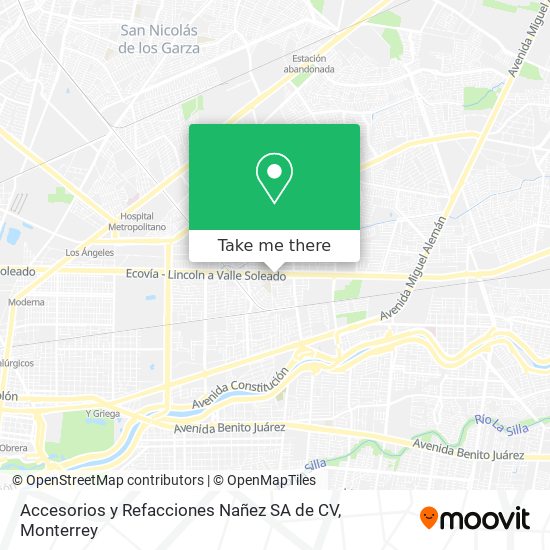 Accesorios y Refacciones Nañez SA de CV map