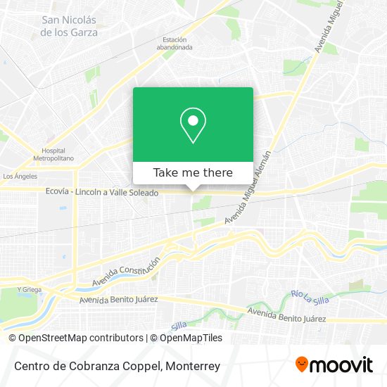 Centro de Cobranza Coppel map