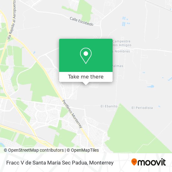 Fracc V de Santa María Sec Padua map