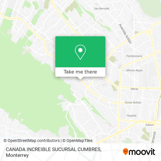 Mapa de CANADA INCREIBLE SUCURSAL CUMBRES