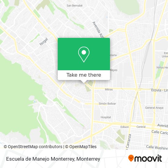 Mapa de Escuela de Manejo Monterrey