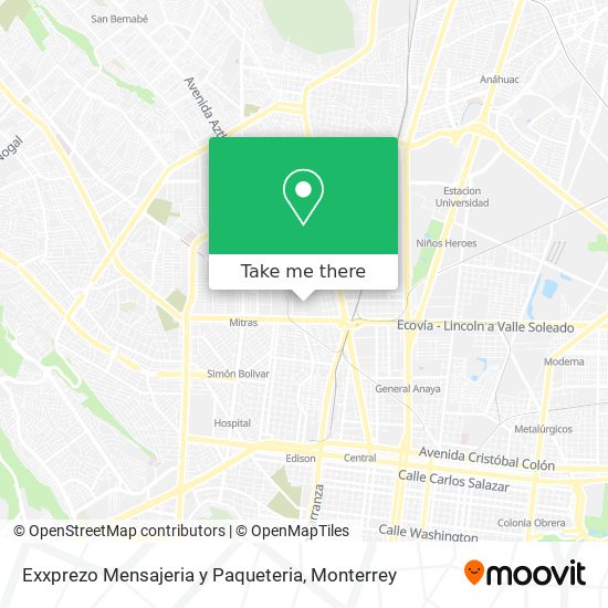 Mapa de Exxprezo Mensajeria y Paqueteria