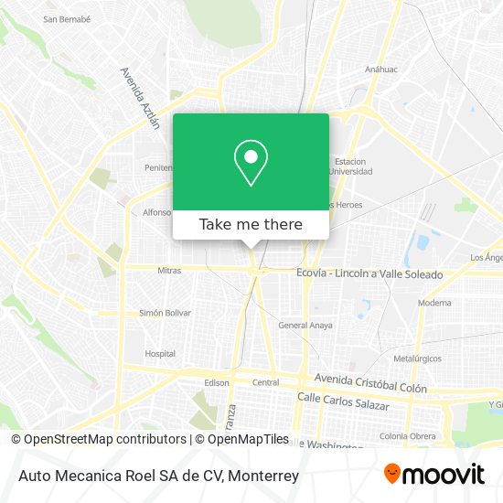 Auto Mecanica Roel SA de CV map