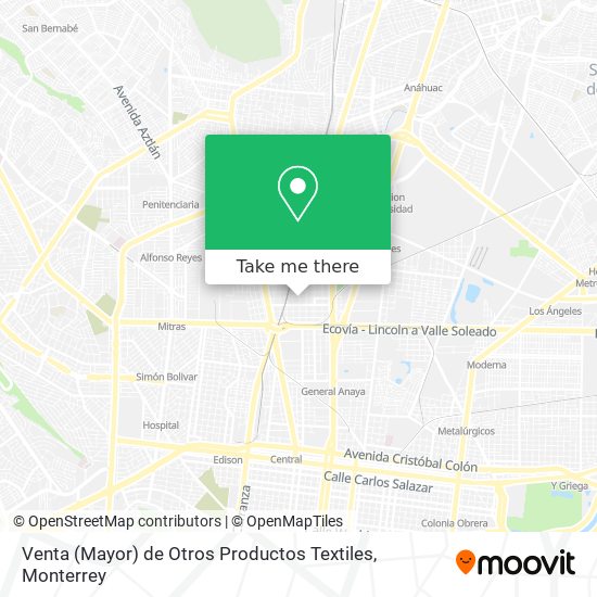 Venta (Mayor) de Otros Productos Textiles map