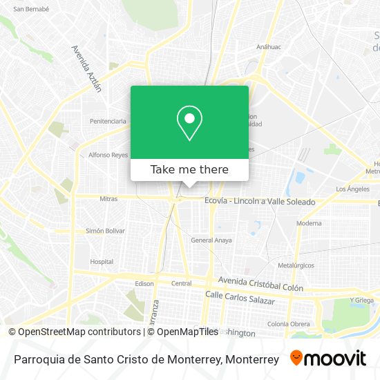 Mapa de Parroquia de Santo Cristo de Monterrey