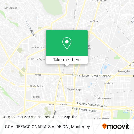 GOVI REFACCIONARIA, S.A. DE C.V. map