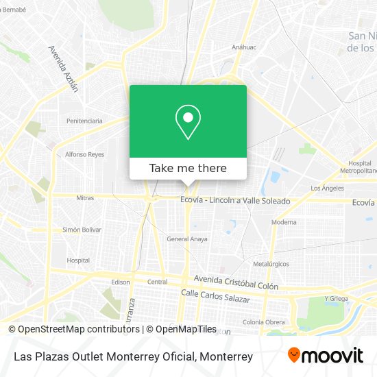 Mapa de Las Plazas Outlet Monterrey Oficial