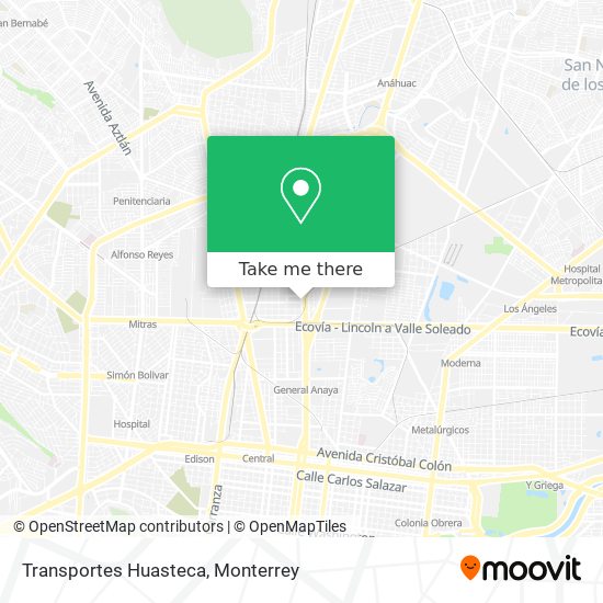 Transportes Huasteca map