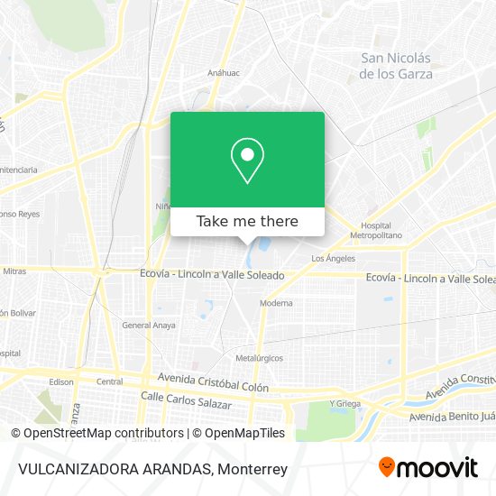 Mapa de VULCANIZADORA ARANDAS