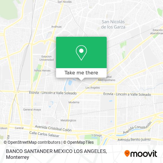 BANCO SANTANDER MEXICO LOS ANGELES map