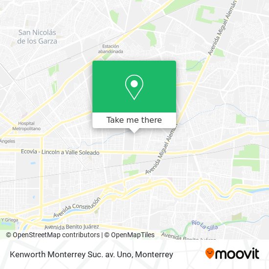 Kenworth Monterrey Suc. av. Uno map