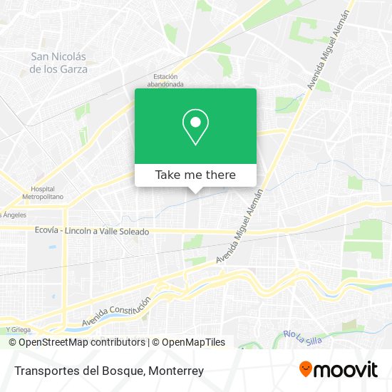 Transportes del Bosque map
