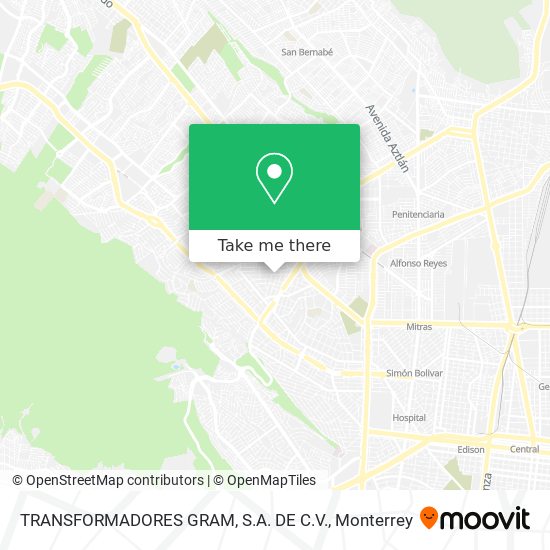 TRANSFORMADORES GRAM, S.A. DE C.V. map