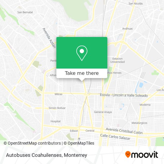 Mapa de Autobuses Coahuilenses