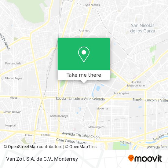 Mapa de Van Zof, S.A. de C.V.