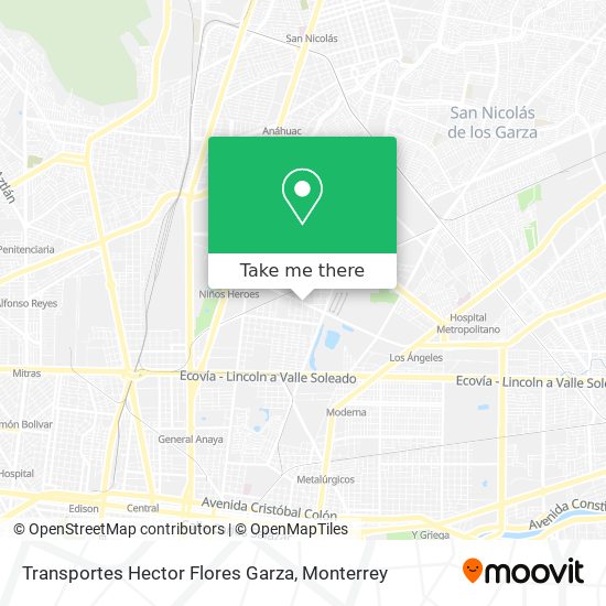 Transportes Hector Flores Garza map