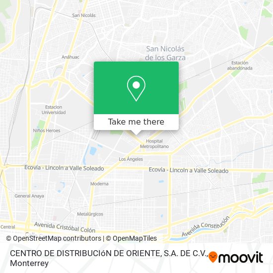 CENTRO DE DISTRIBUCIóN DE ORIENTE, S.A. DE C.V. map