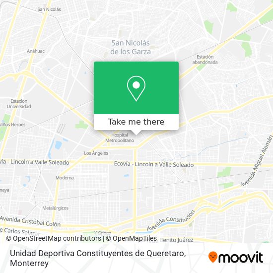 Unidad Deportiva Constituyentes de Queretaro map