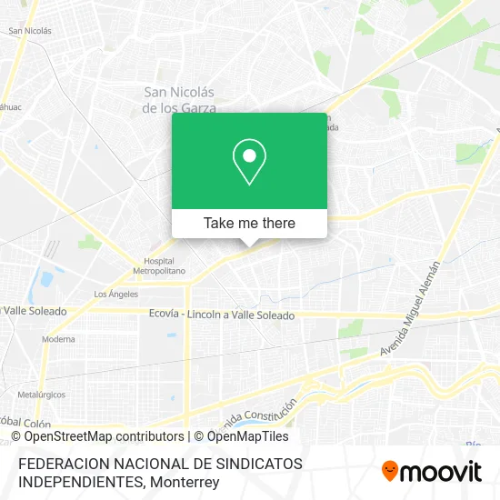 FEDERACION NACIONAL DE SINDICATOS INDEPENDIENTES map