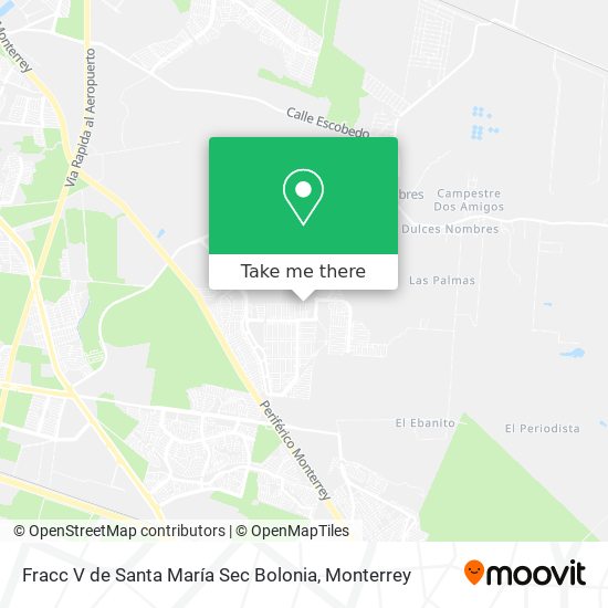 Mapa de Fracc V de Santa María Sec Bolonia
