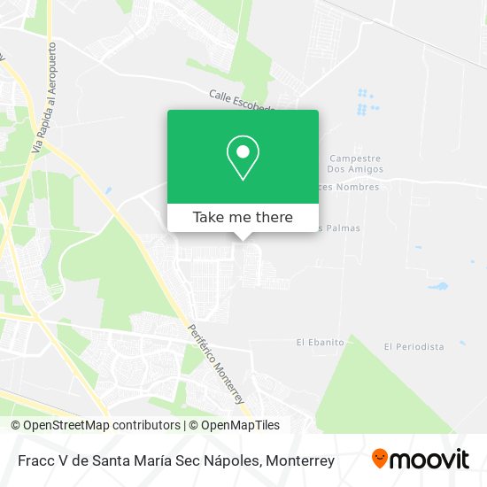Mapa de Fracc V de Santa María Sec Nápoles