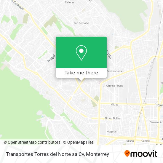 Mapa de Transportes Torres del Norte sa Cv