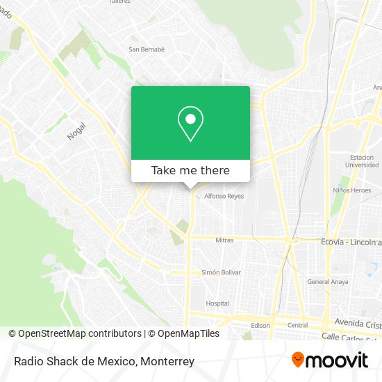 Radio Shack de Mexico map