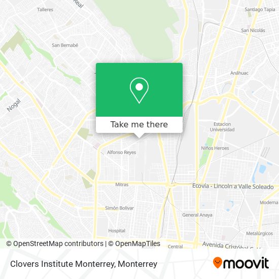 Clovers Institute Monterrey map