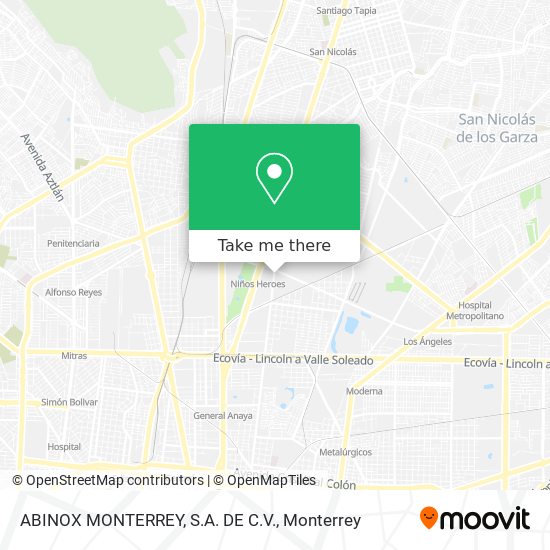 ABINOX MONTERREY, S.A. DE C.V. map