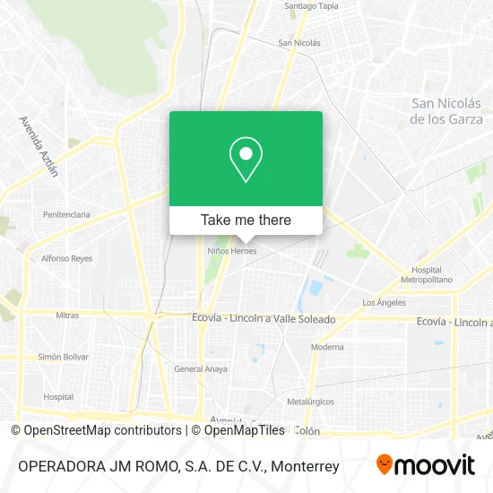 Mapa de OPERADORA JM ROMO, S.A. DE C.V.