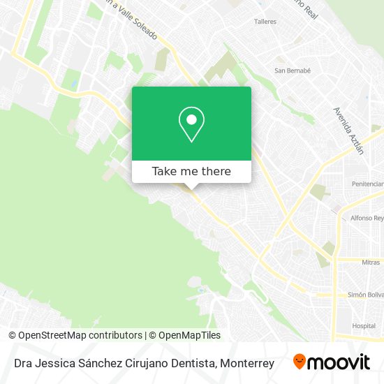 Mapa de Dra Jessica Sánchez Cirujano Dentista